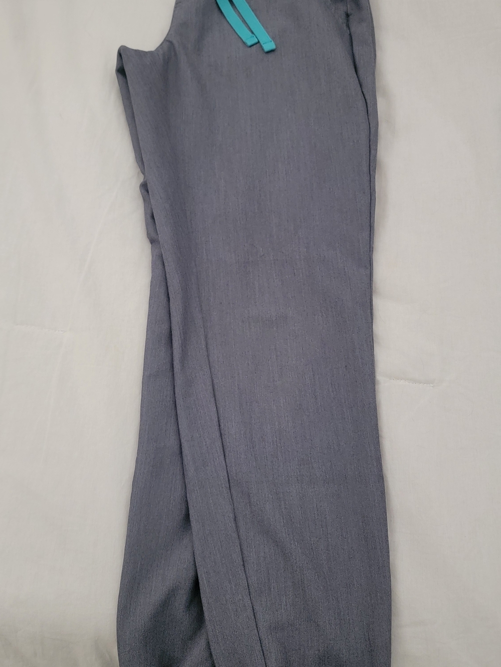 Figs Women's Gray Pants with Teal Drawstring